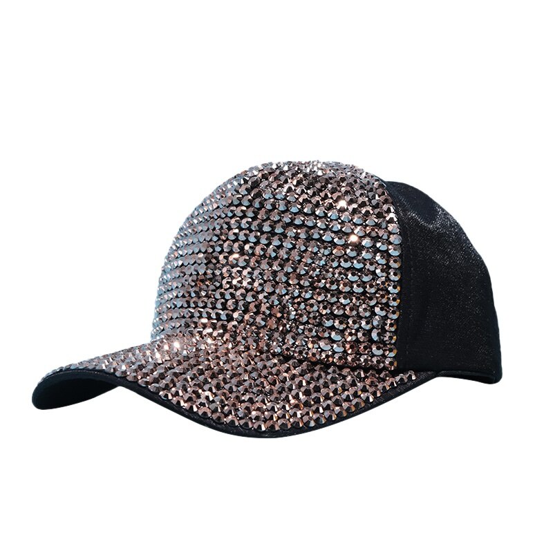 Nuove Donne di Modo Berretto Da Baseball di Strass Perla Di Lusso Paillettes Sport Cap Traspirante Snapback Cappello di Sun del Cappello di Hip Hop: A10