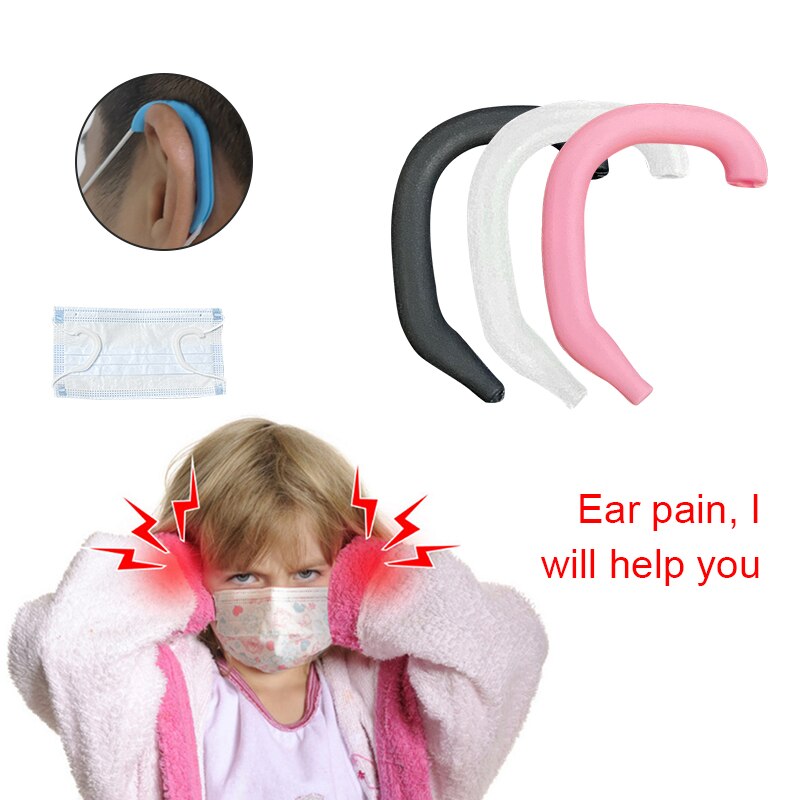Orejeras protectoras de silicona para las orejas, Protector suave para las orejas, banda protectora, accesorios para mascarillas, 1 par