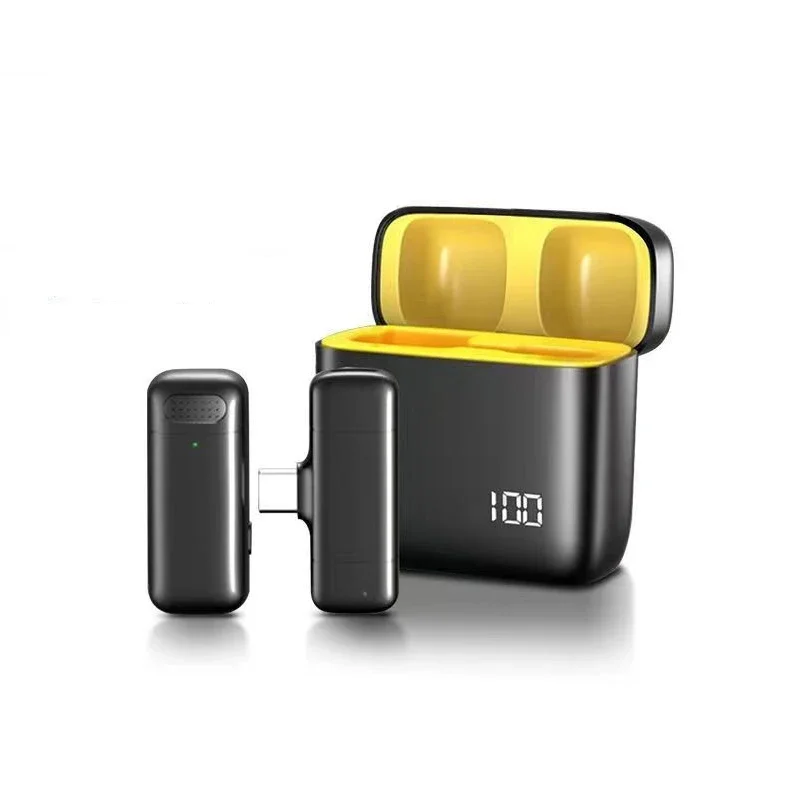 Mini Tragbare kabellos Lavalier-mikrofon Lärm die Ermäßigung Audio- Video Aufnahme Mikrofon Für iPhone Android Mit Ladung Kasten: Grau