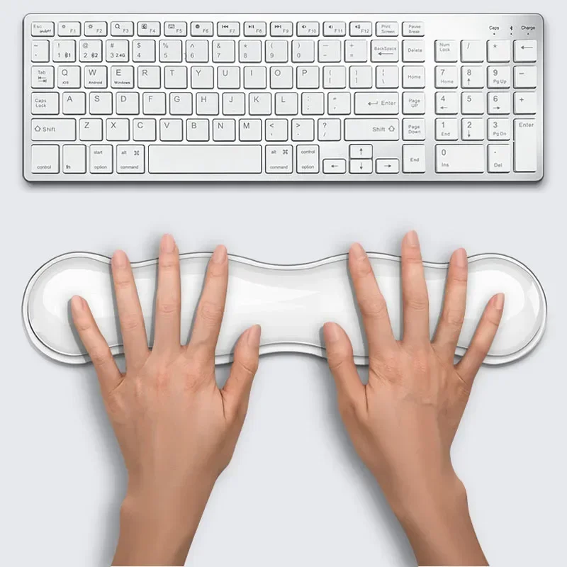 Mauspad mit Handballen auflage, Tastatur auflage, rutsch feste transparente Desktop-Büros piel konsole aus Silikon, Maus-Handballen auflage