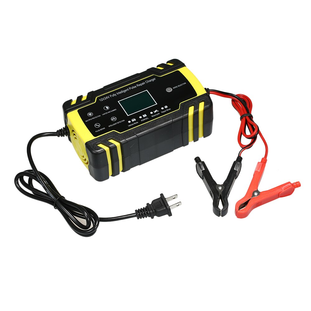 3 ladung stufen Volle Automatische Auto Batterie Ladegerät 12V 8A 24V 4A Clever Schnelle Energie Ladung Nass Trocken blei Säure Digital LCD Anzeige: uns Stecker