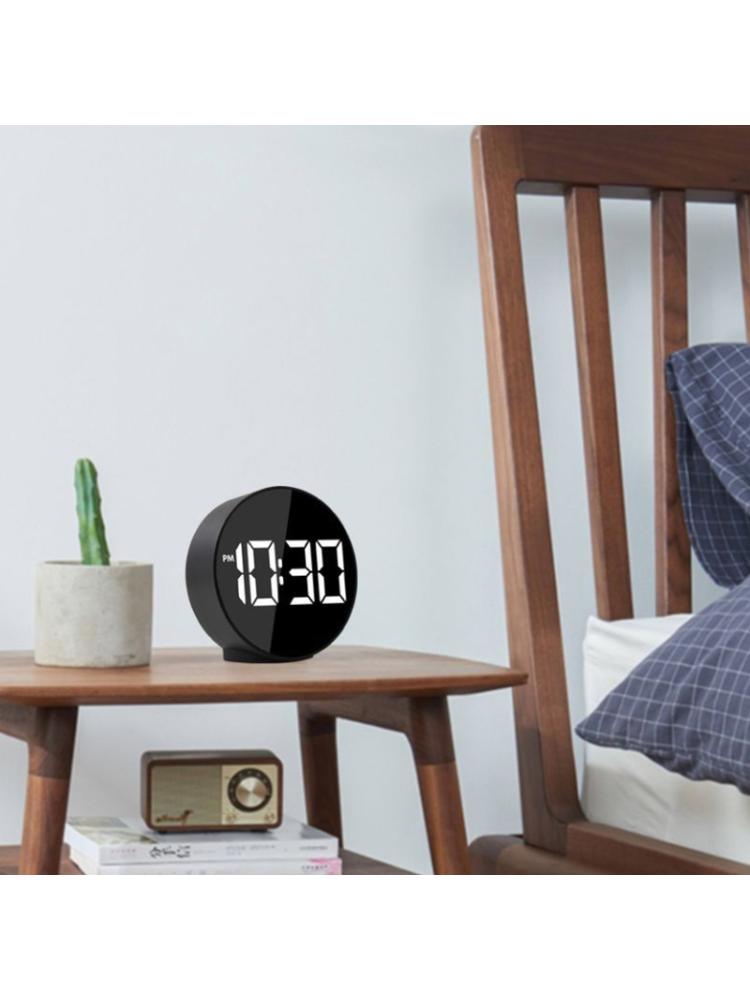 LED Alarm Clock Voice Control Table Wake Up Light Electronic Large Time Temperature Display Home Decor