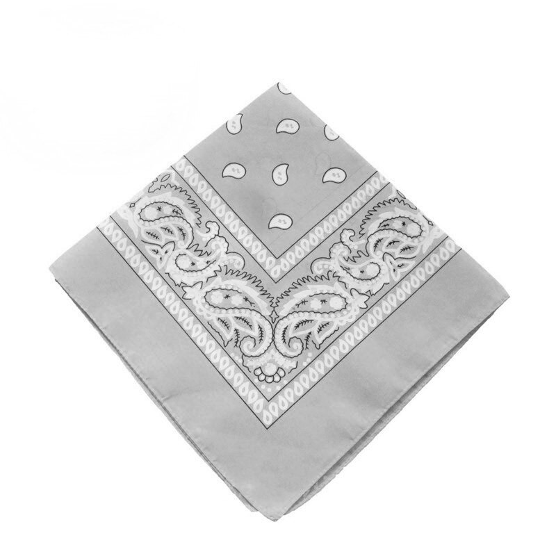 Women Cotton Bandana Scarf Square Female Bandanas 55cm*55cm Headwear Rock Girls Head Scarf Headbands Hair Accessories: Gray