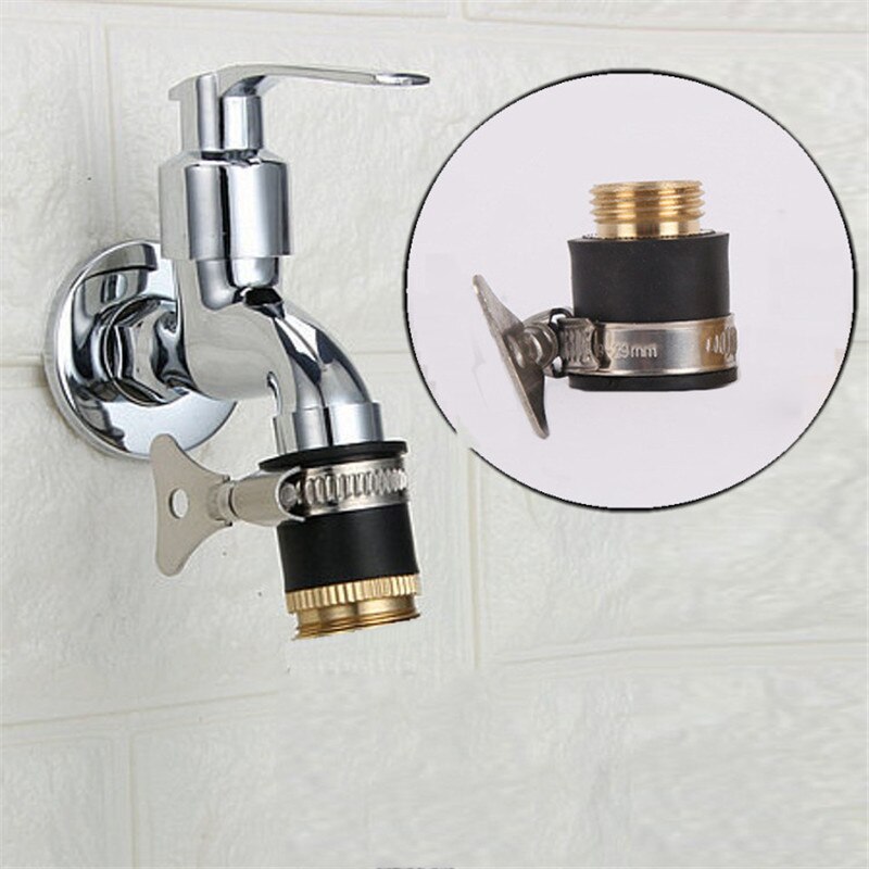 Universal Adapter Faucet Tap Connectors For 14-21mm Tap Garden Hose Quick Connector Copper Adapter 1/2" to 3/4" Male Thread