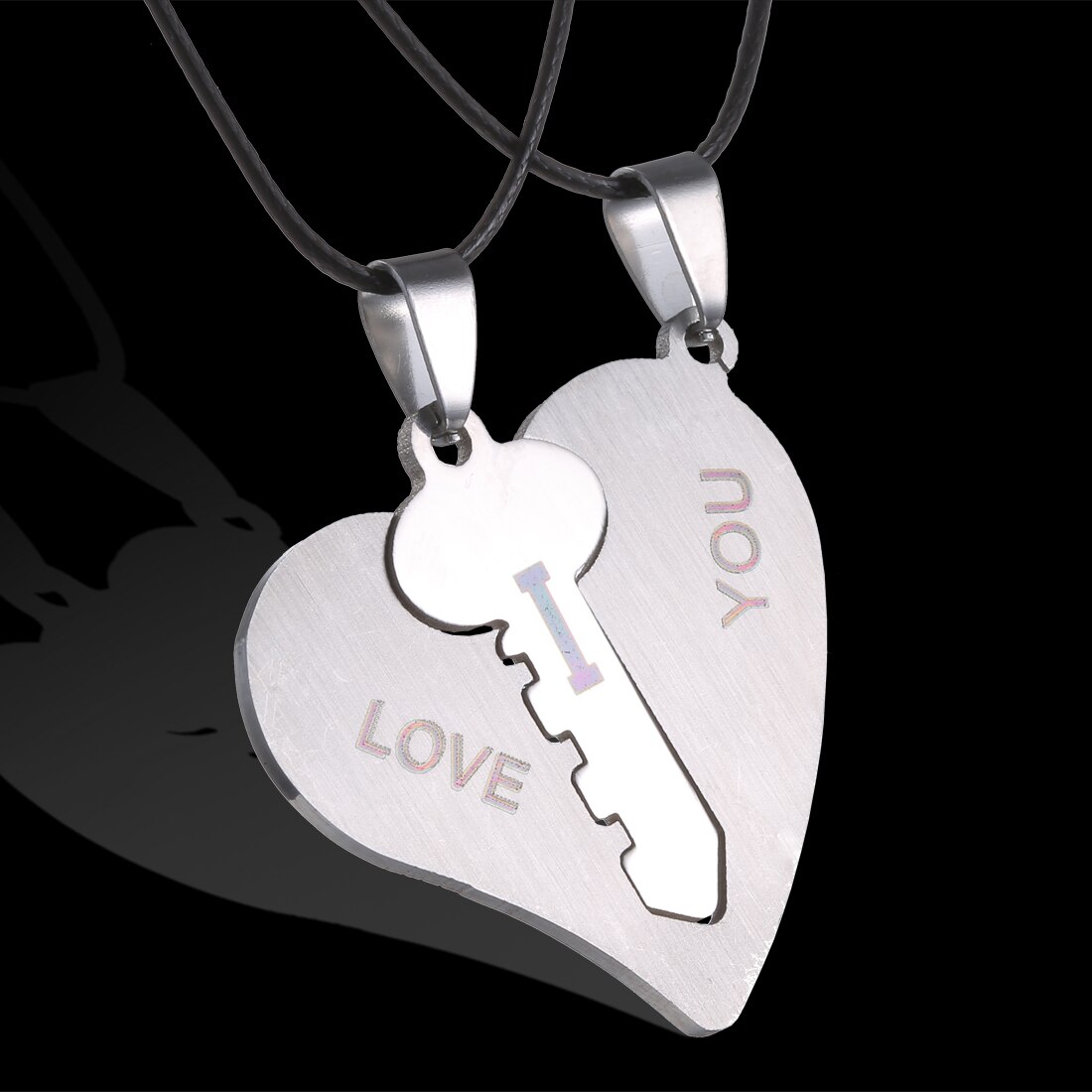 Collares con colgante de rompecabezas para parejas, joyería de la amistad, de acero inoxidable, a la , para hombres y mujeres, 1 par: 7