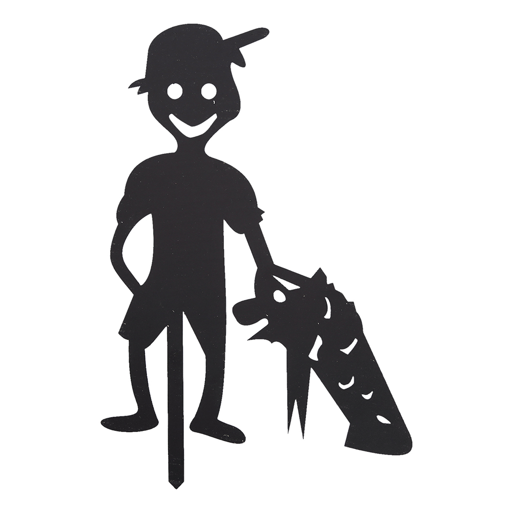 Silhouette Skull Saw Doll Shadow Yard Sign Lawn Terror Halloween Party Prop: 5