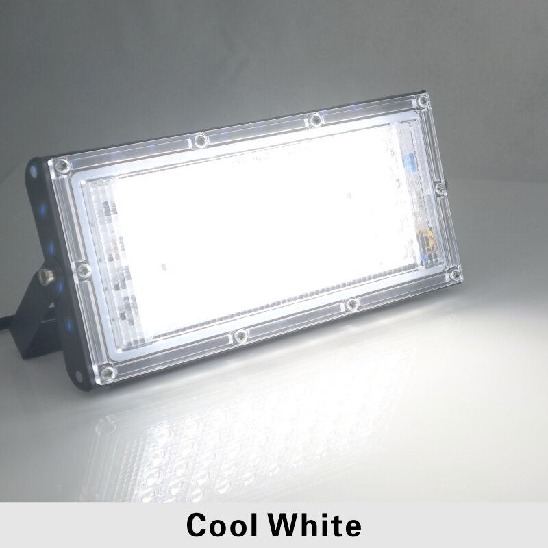 Led spotlight  ac220v utomhus strålkastare spotlight  ip65 vattentät 30w 50w 100w led gatlykta landskapsljus: Kall vit / 50w