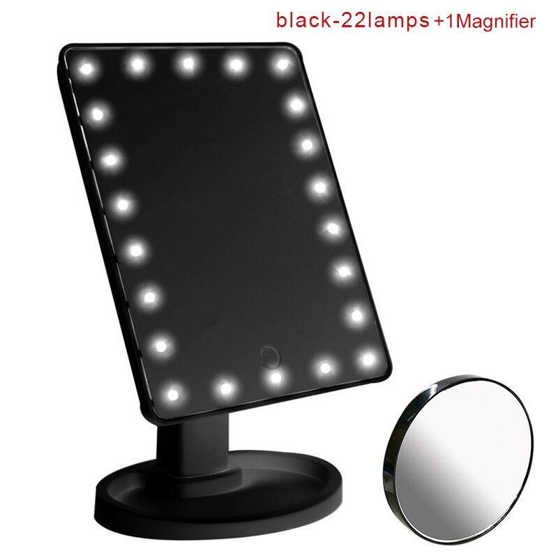 Intelligent Adjustable Brightness 16 Lamps/22 Lamps LED Illuminated 10x Makeup Mirror wyt77: 12