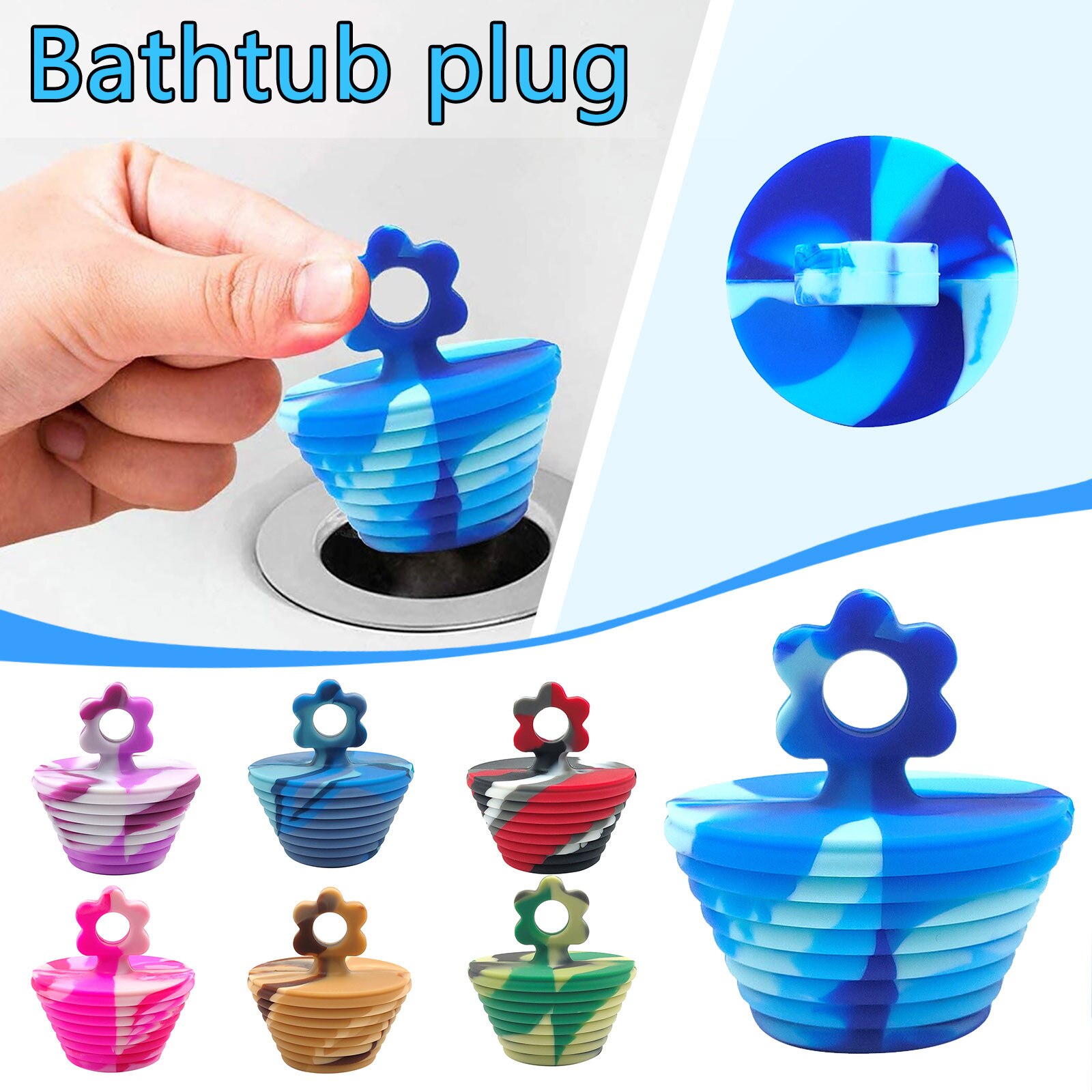 2pc home bathroom drain bathtub plug silicone bathtub plug drain plug kitchen bathroom laundry shower massage bathtub вилка
