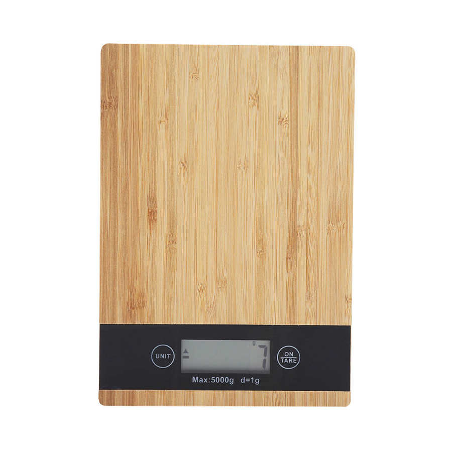 Kitchen Scale Bamboo LED Display Electric Kitchen Weighing Scales Food Diet Weight Balance Wood Cooking Food Scale