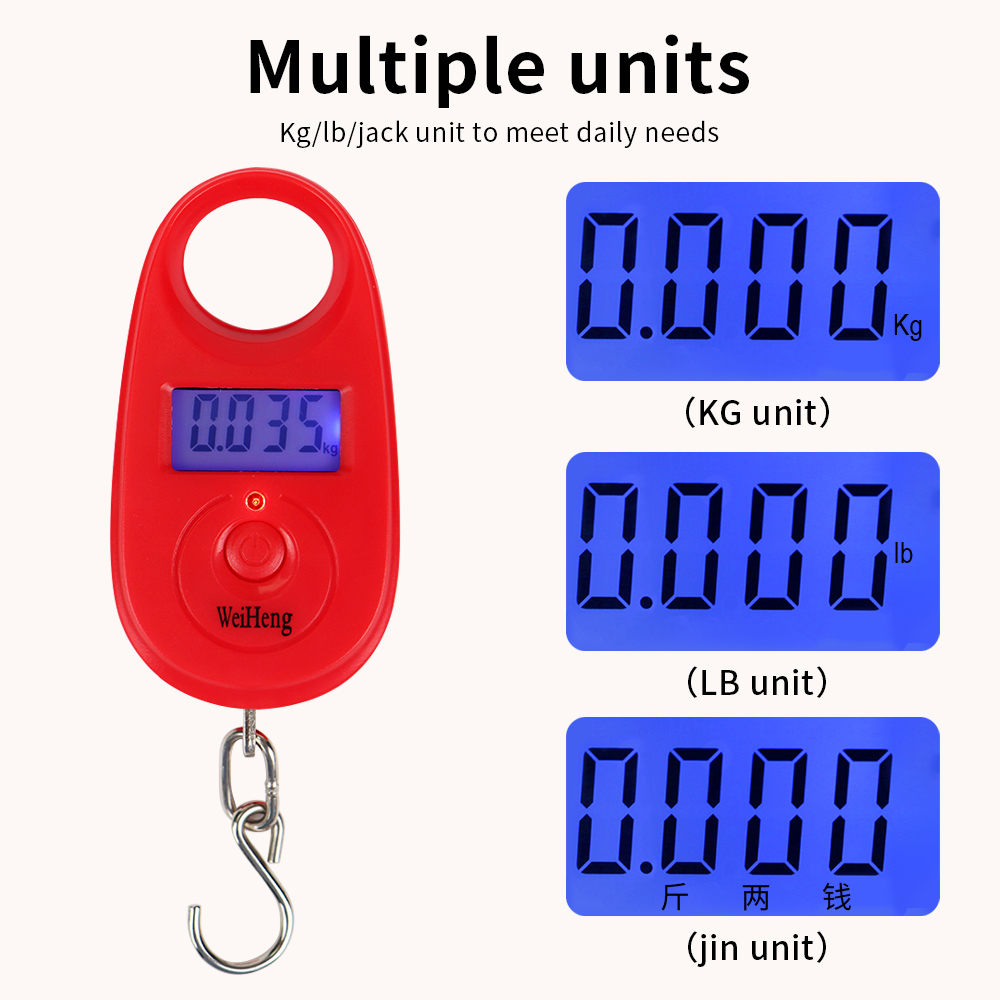 Mini báscula de gancho Digital de 25kg y 5g, báscula colgante electrónica portátil, báscula de bolsillo de pesca para equipaje de precisión con retroiluminación