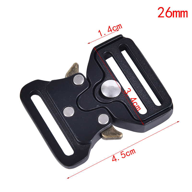 26/33/38/45mm Quick Side Release Metal Strap Buckles Webbing Bags Luggage DIY Luggage Clothes Clip Buckles Quick Release Buckle: Black-26mm