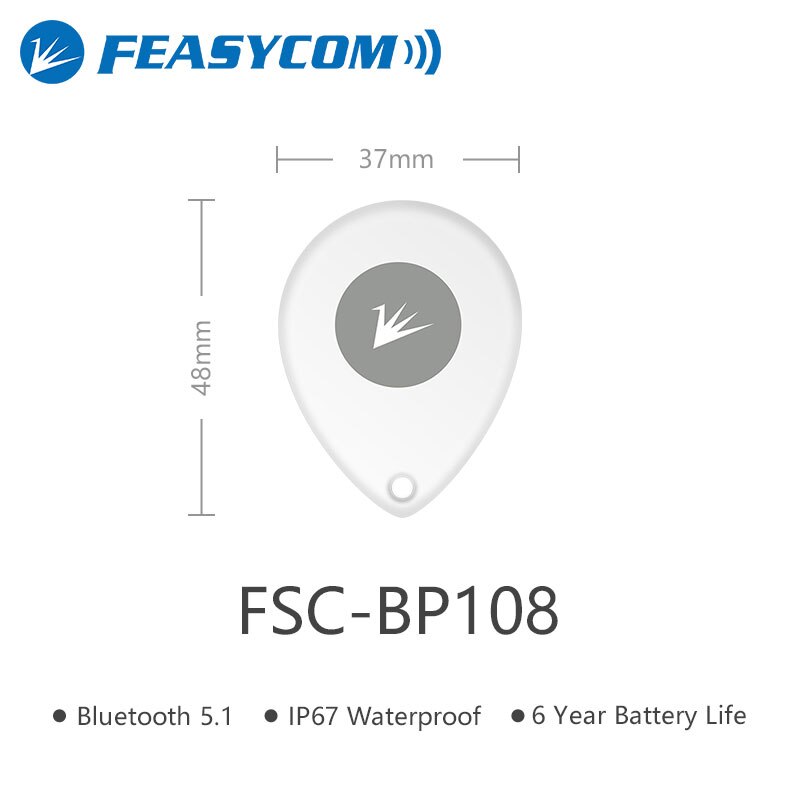 Feasycom IP67 Bluetooth 5.1 balise 400m longue portée étanche ibalise pour la localisation intérieure IoT