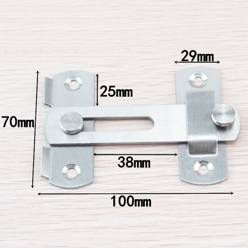 Stainless Steel Home Safety Gate Door Bolt Latch Slide Lock Hardware+Screw