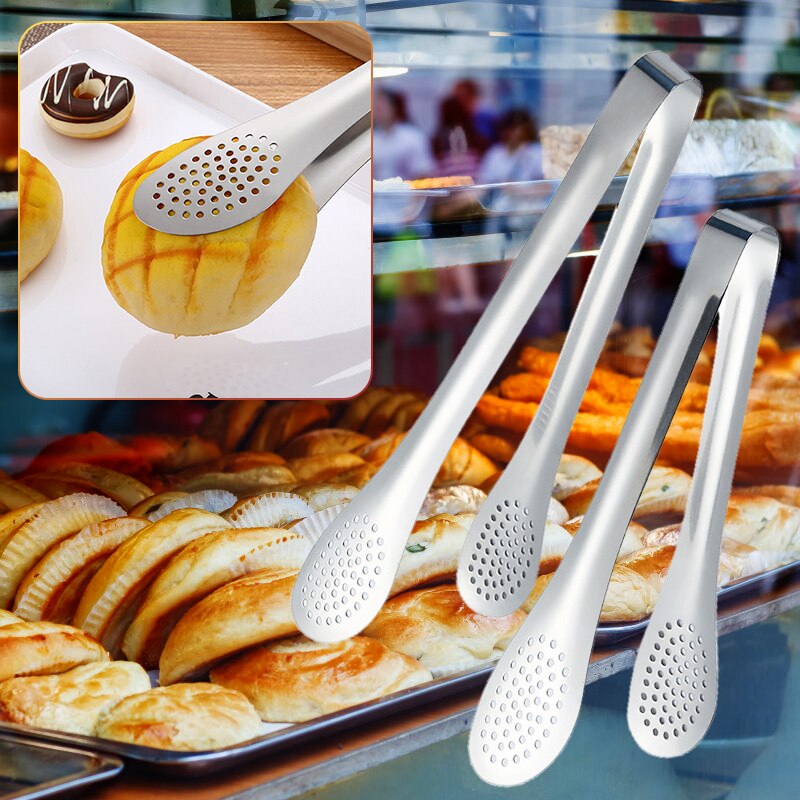 Non-Stick Kitchen Tongs Stainless Steel Barbecue Tongs Pizza Bread Utensil Clip Steak Tong Clip Kitchen Accessories