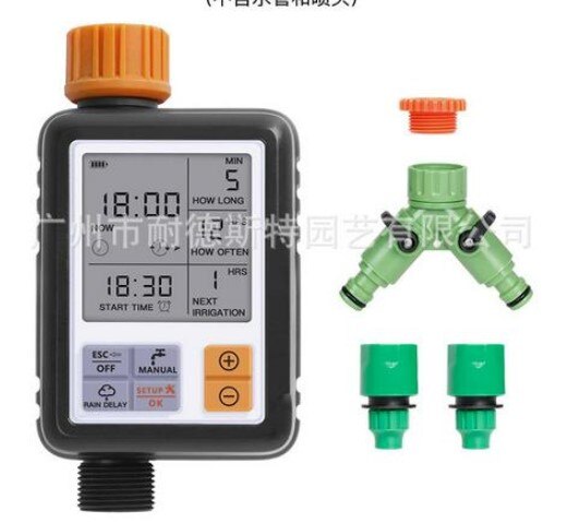 Garden Water Timer Ball Valve Automatic Electronic Watering Timer Home Garden Irrigation Timer Controller System 3" Large Screen: 2 output