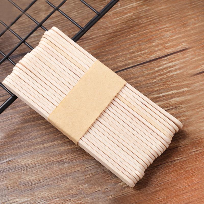 50pcs/lot Natural Wooden Ice Cream Sticks Popsicle Sticks Ice Cream Lolly Cake DIY Making Handwork Art Crafts DIY Ice Cream Tool