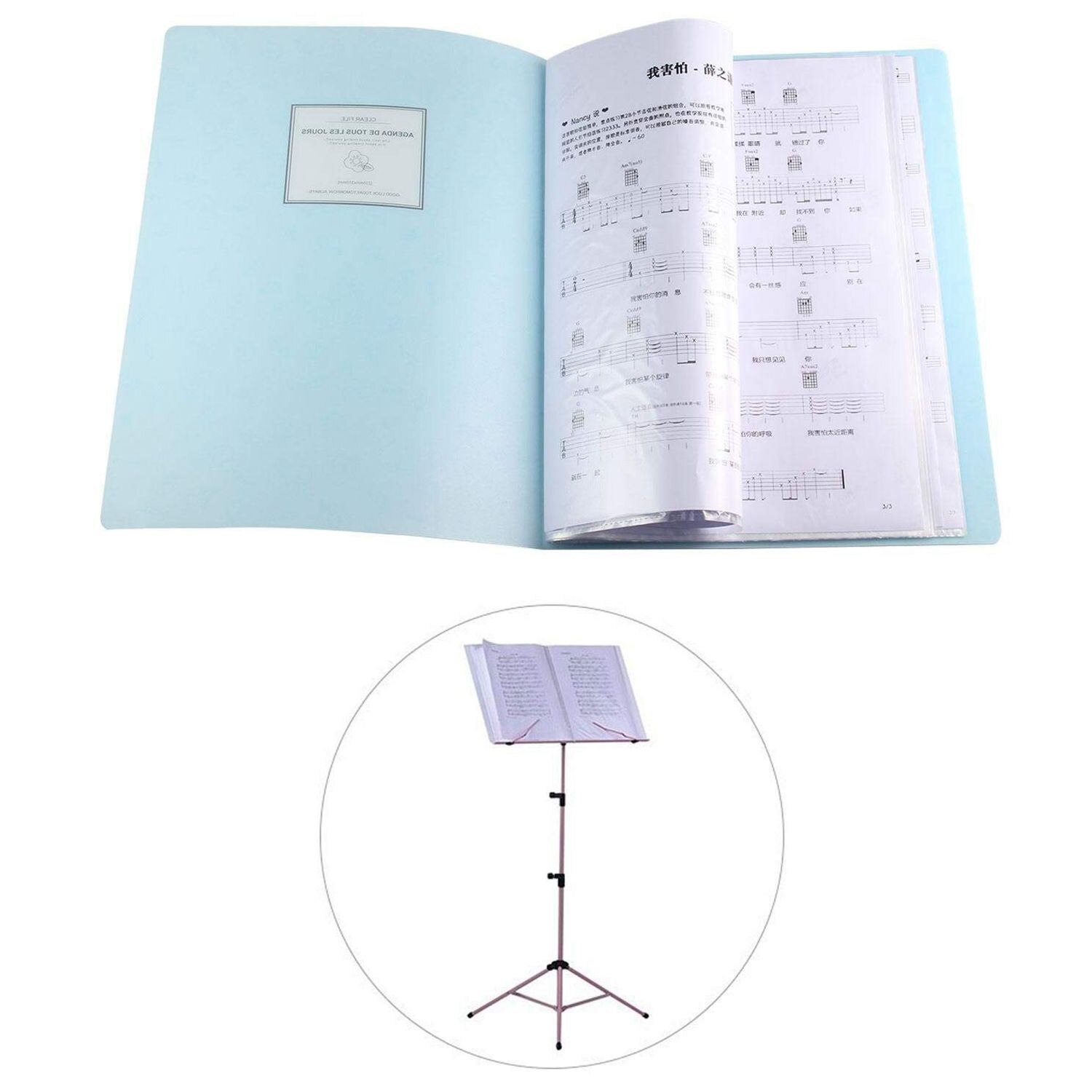 A4 Display Book Folder,Paper Storage Folder Plastic 20 Pockets