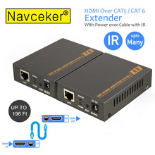1080P 60m HDMI Extender HDMI Repeater Over Cat6 Cat7 Ethernet Kabels Met IR Functie RJ45 Zender TX/ RX HDMI Extender Loop