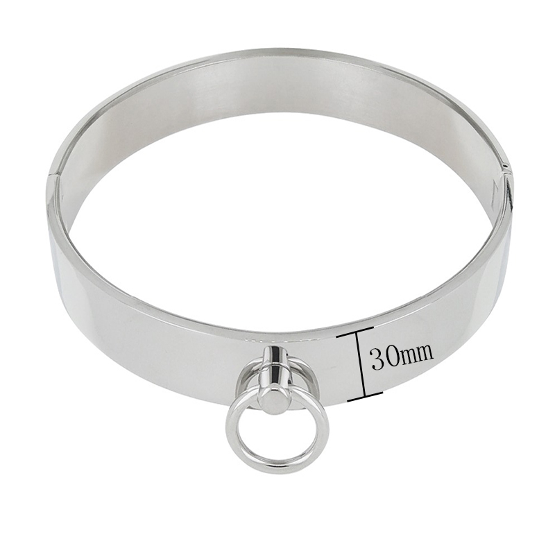 Stainless steel choker Necklace Restriants Collars Torques O-rings Choker Women Men Chokers: GRAY / Steel color