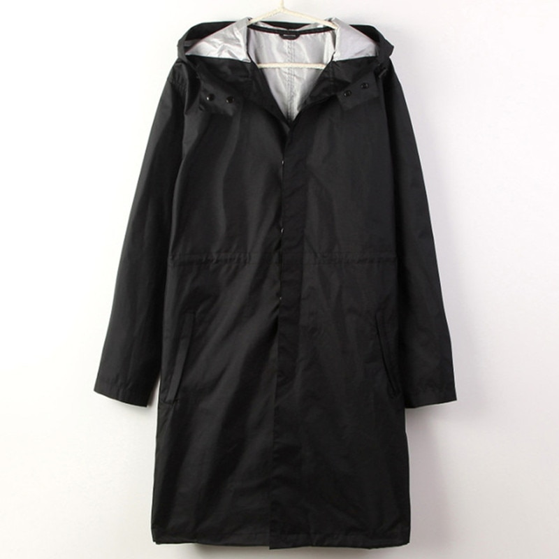Svart/blå kappa regnrock herr vattentät lång fiske regnkappa herr ponchos jackor chubasqueros impermeables capa de chuva