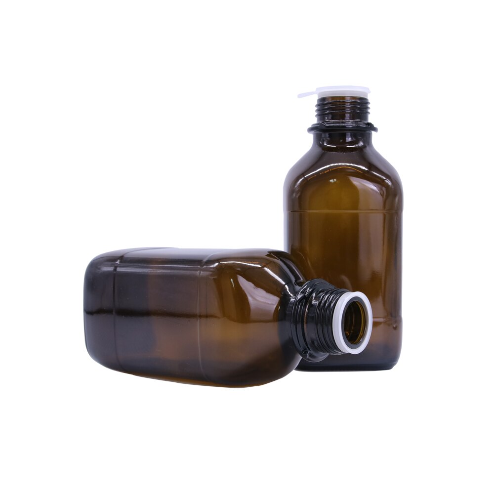1000ML Amber Beagent Bottle Chemical Laboratory Distillation Flask Glassware Bottle with Cap