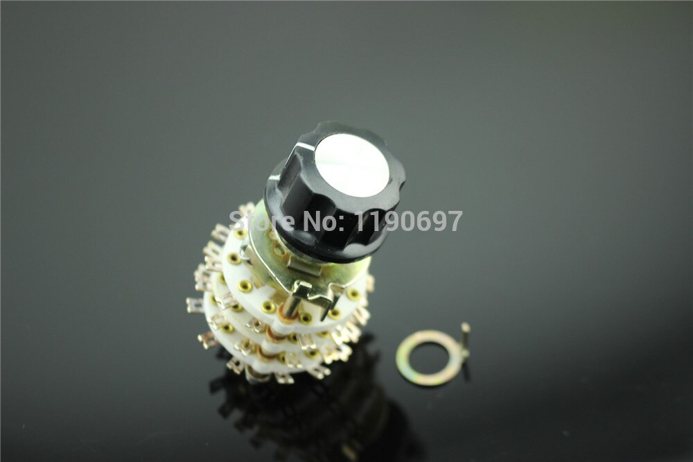 DIY HIFI Ceramic Switch Band Rotary Switch 3P 11Step Signal Selector Switch Semicircle Shaft Diameter 6.0mm 1piece