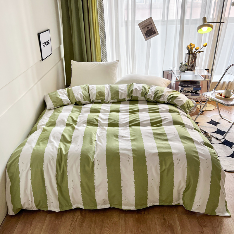 Streep Dekbedovertrek 150X200 Eenvoudige Stijl Dekbed Covers Queen Size Housse De Couette Huidvriendelijk Thuis Beddengoed (Geen Kussensloop