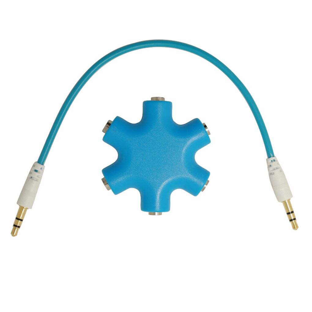 Mix Colors 3.5mm Snowflake Shape 5 Way Stereo Audio Splitter Jack Earphone Headphone Adapter