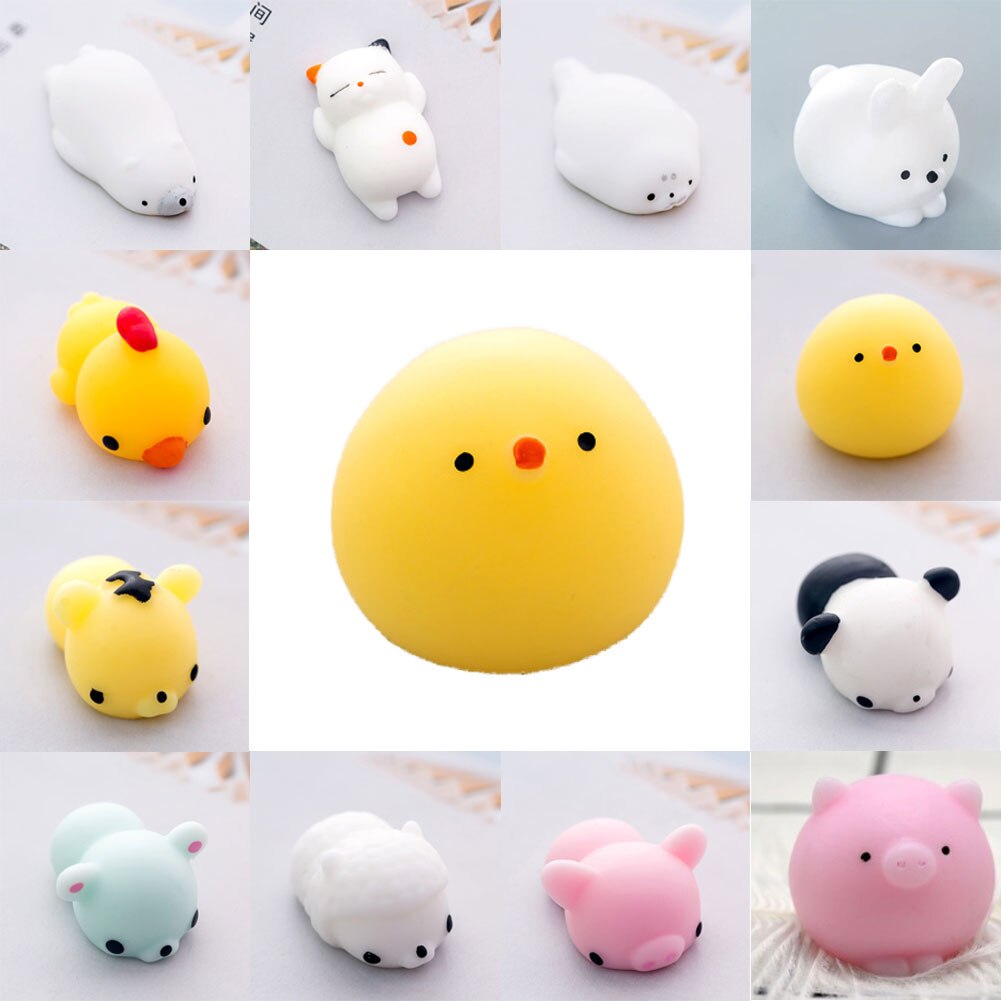 Kawaii eläin mochi squishies lelut söpö mini pehmeä squishy eläimen muoto sika tipu kissa tiikeri stressin helpotus pallot lapset aikuisten lelut: K