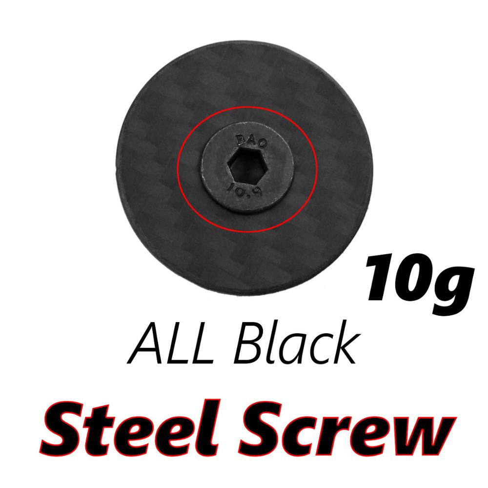 7g Carbon Bicycle Stem Headset Top Cap with Titanium Screw Headset Cover bike stem cover: Black SteelScrew 10g