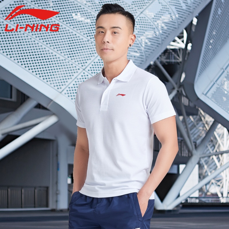 LI-NING Männer Polo Hemd ZU TROCKENEN Clever Fitness männlichen Laufschuhe draussen-Sport Joggen Futter li ning Sport T-Hemden APLN399