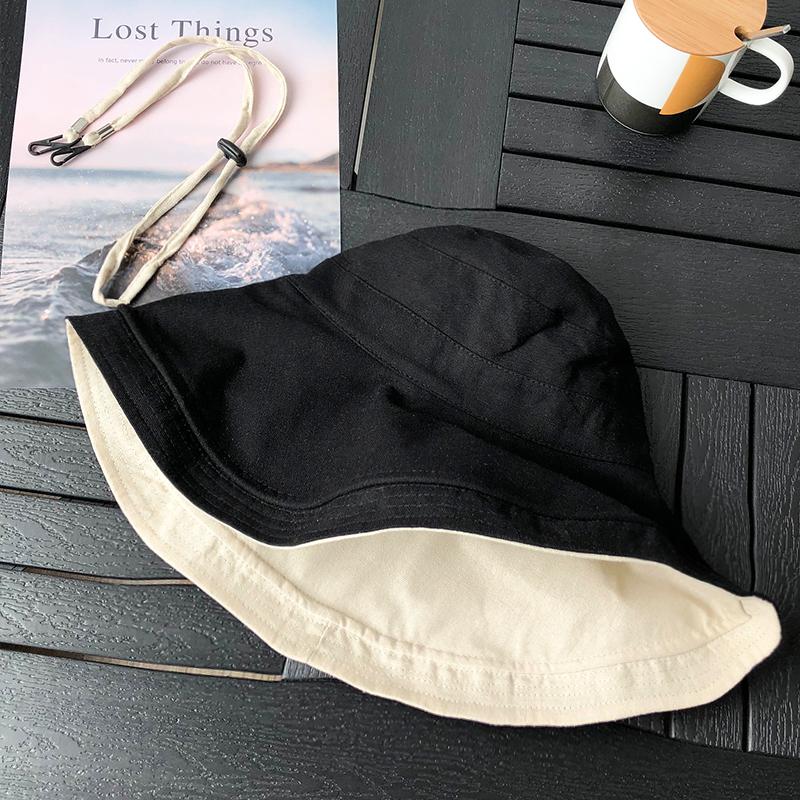 Cokk Zomer Hoeden Voor Vrouwen Dames Visser Cap Brede Rand Floppy Hoed Vrouwelijke Strand Zonnehoed Zonnehoed Suncreen Koreaanse stijl: Black