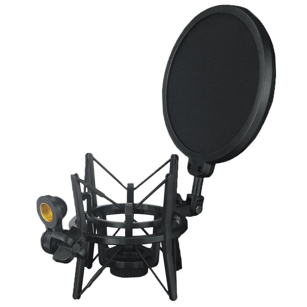 Professionele Microfoon Mic Shock Mount Houder Met Pop Shield Filter Scherm