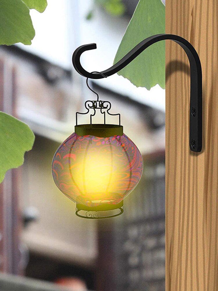 Lanterne suspendue avec crochet en fer forgé, support mural pour Pot de fleur, panier suspendu pour jardin lumineux