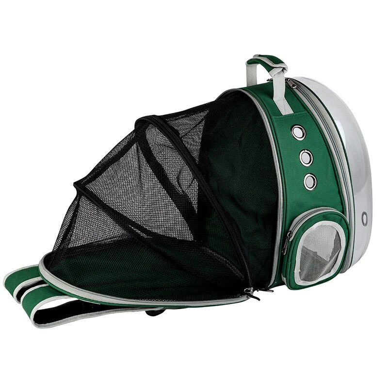 Portable Pet Cat Backpack Foldable Multi-Function Pet Dog Carrier Bag Large Space Capsule Bubble Shoulder Pet Backpack Tent Cage: Green
