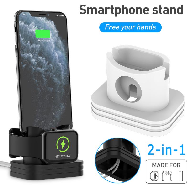 2 in 1 Phone Watch Charging Dock Stand Desktop Stand Table Cell Phone Support holder Charger Station for Apple Watch iPhone
