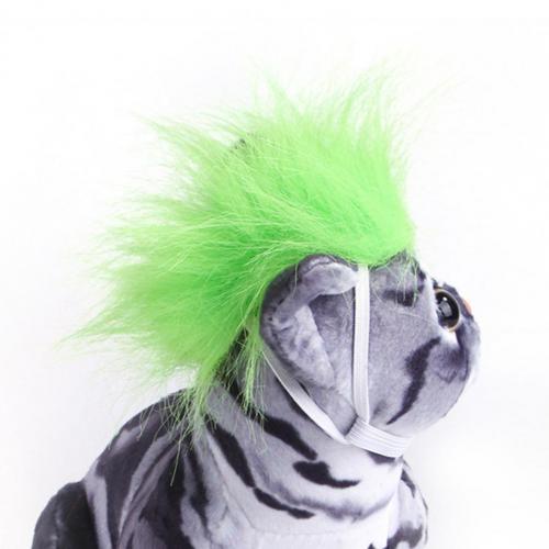 Peluquín de pelo Artificial para de gato, tocado de pelo desordenado para perro, peluches creativos para peluca, accesorios para vestido de Labrador, suministros divertidos para Halloween: Verde