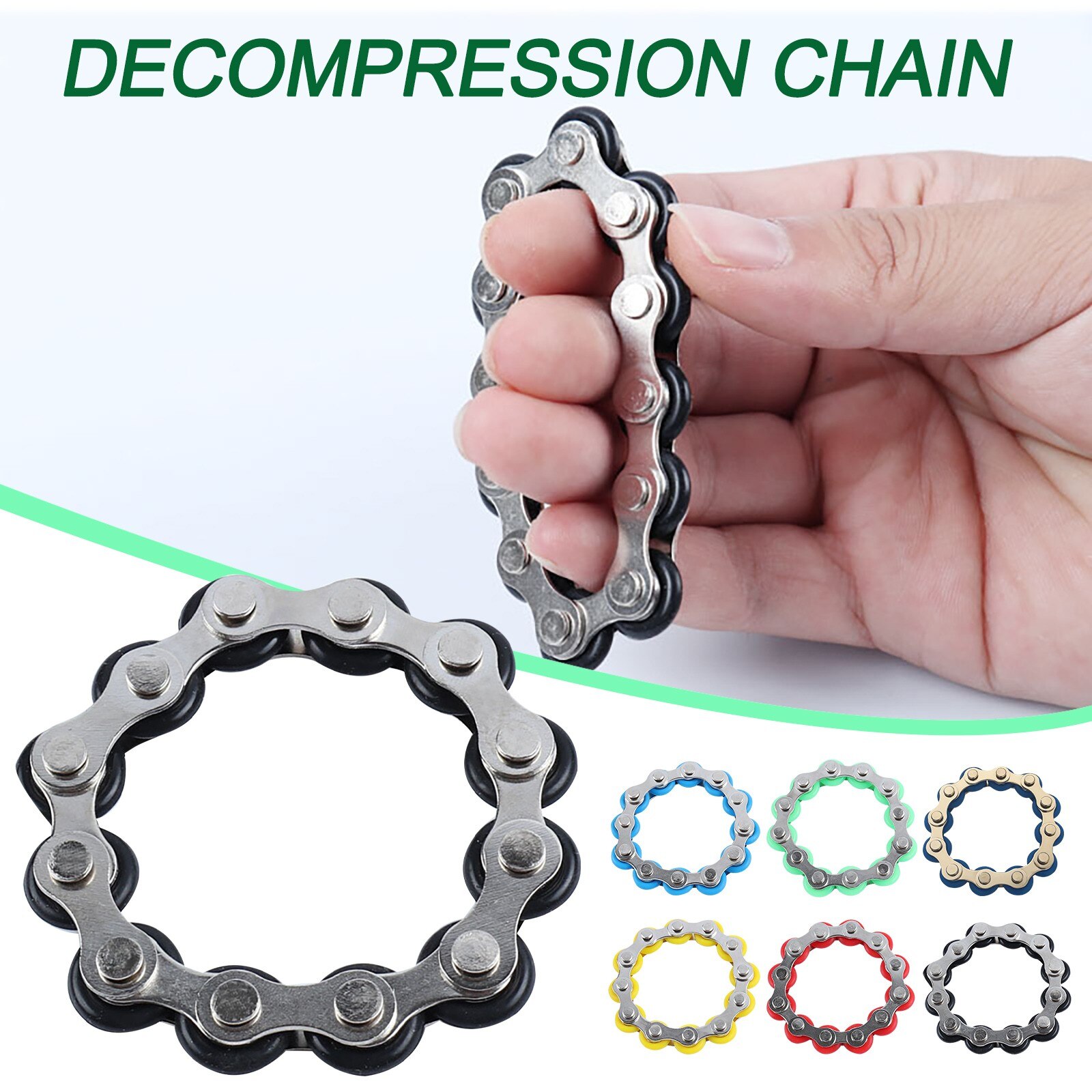 Bicycle Chain Buckle Key Ring Finger Toy Fidget Roller Bicycle Chain Stress Relief Toys Autism Stress And Anxiety Relief Toys