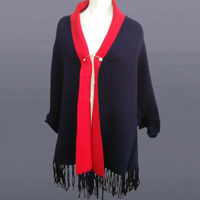 Mingjiebihuo neue kaschmir Poncho schal mit ärmeln frauen in herbst und Winter dicke warme doppel-seitig feste quaste Mantel mädchen: 2
