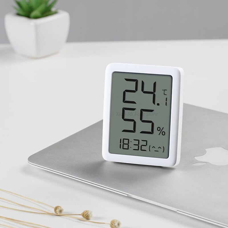Digital Alarm Clock E-ink Screen LCD Large Digital Display Thermometer Hygrometer Temperature Humidity Sensor Desktop Clock