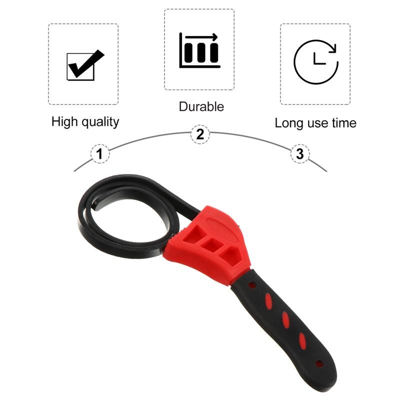 1pc Useful Rubber Strap Wrench Unique Bottle Opener Adjustable Strap Jar Openers