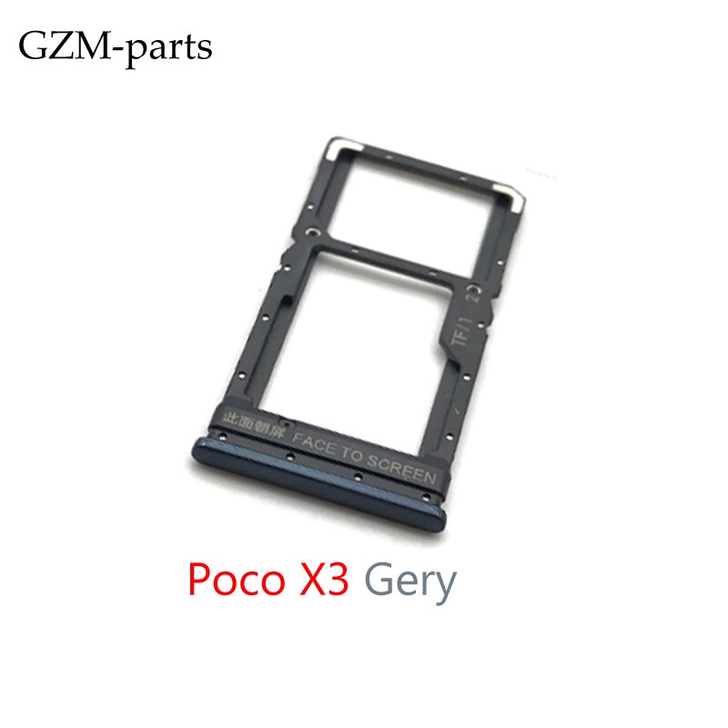 Gzm-parts Voor Xiaomi Mi 9 Lite Mi CC9 Pro Note 10 Mi 10T Lite Poco X3 sim-kaart houder Lade Slot: Poco X3 Gery