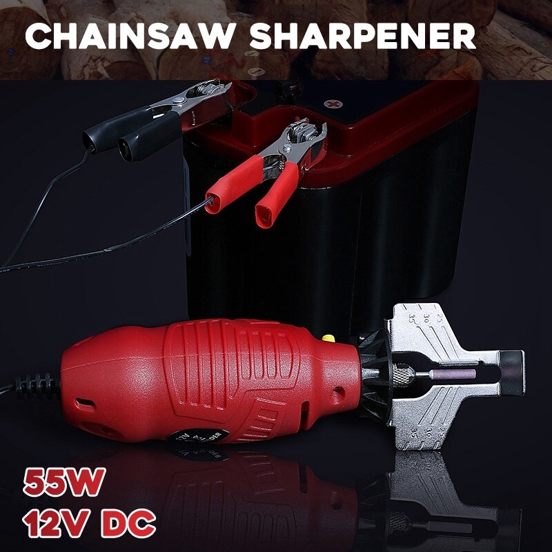 12V Chainsaw Chain Sharpener Electric Mini Handheld Grinder Tool File Set Boring Milling Grind Machine Set Woodworking Diy Tools