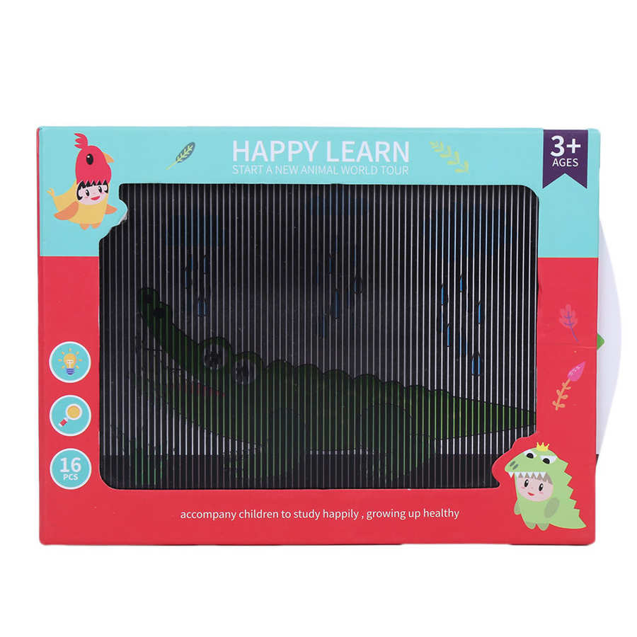 16pcs Flat Dynamic Raster Box Cartoon Animal Early Learning Paper Kindergarten Education Cognitive Toys