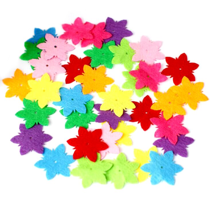 80Pcs Creatieve Non-Woven Flower Patch Kinderen Handgemaakte Materialen Bloemblaadje Patroon Kids Patches Naaien Ambachtelijke Speelgoed Diy Sticker gyh: Forget me not