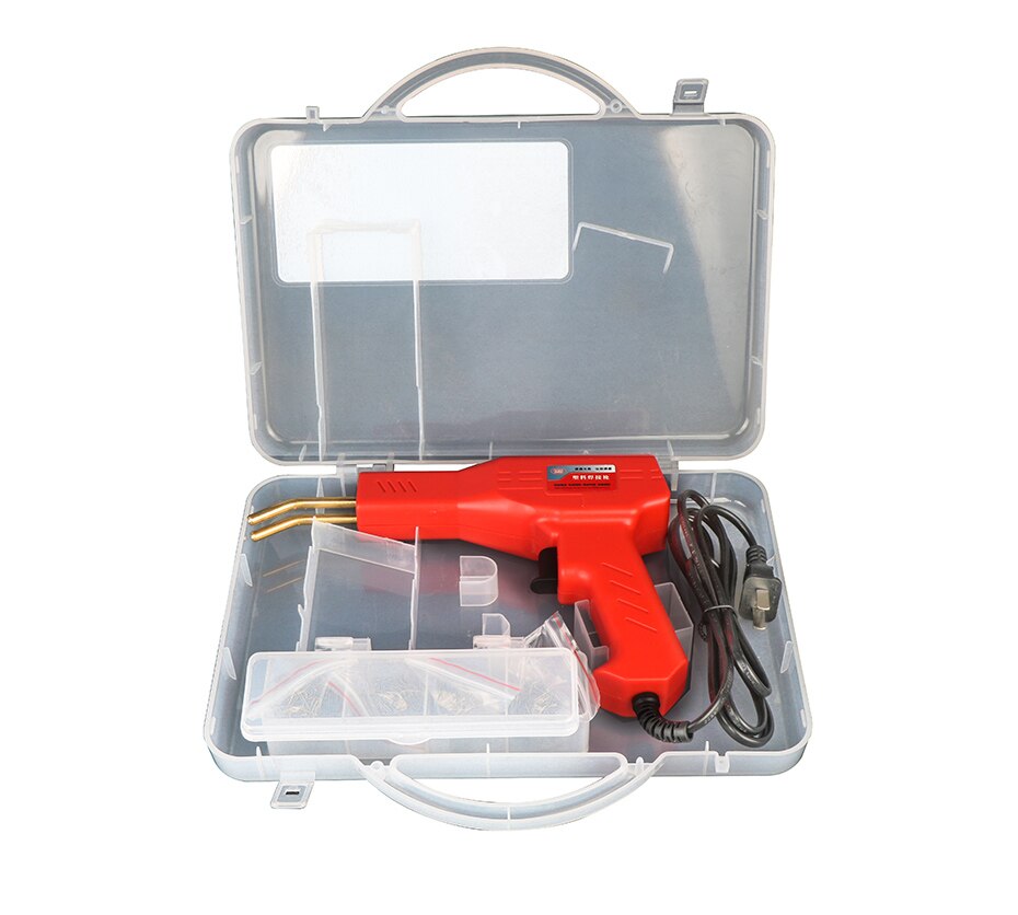Plastic Welding Gun Heating Fuse Welding Machine Welding Nail Mending Nail Welding Wire Tool Equipment Plastic Welding Tool: Red