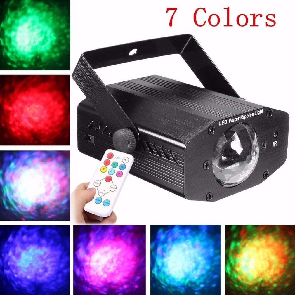 Practical Led Remote Control Colorful Dynamic Water Ripple Effect Light For Bar Banquet Wedding Family Party