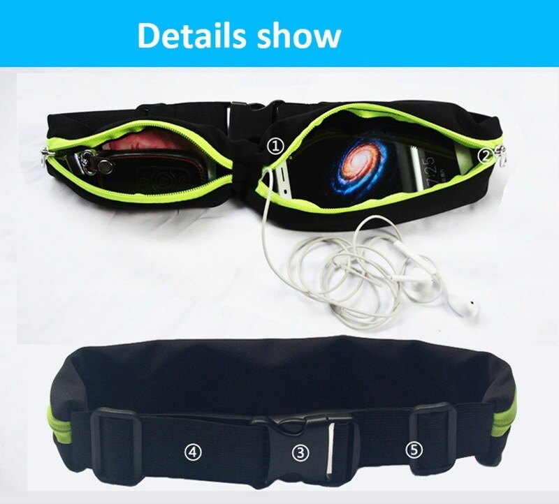 Sports taske løbende lomme taske lomme jogging bærbar vandtæt cykling bæltetaske udendørs telefon tyveripakke bæltetasker