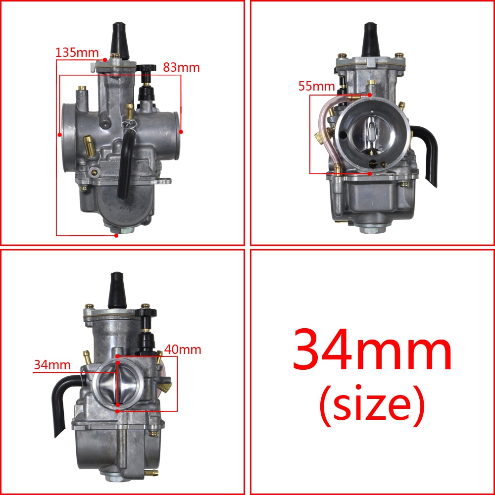 MAIKELONG Motorrad für Keihin Koso Pwk Vergaser Carburador 21 24 26 28 30 32 34 Mm mit Energie Jet passen auf Rennen Motor-: 34mm